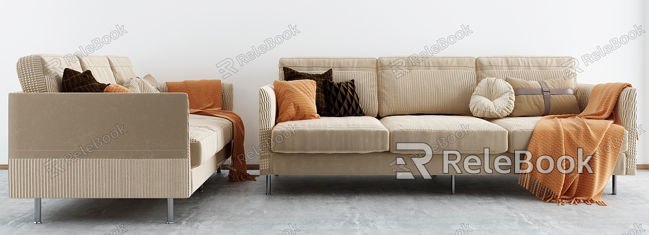 Modern three-seat sofa multiplayer sofa model