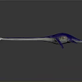 Realistic 3D Model of Long Neck Marine Reptile Plesiosaur With Blue Body