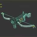 Mechanical Crossbow Weapon With Futuristic Design White Bow Arms And Yellow Red Components