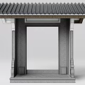 New Chinese Style Gate Courtyard Gate Head 3d model