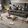 Sofa Coffee Table Combination Sofa Sofa Coffee Table Multi-person Sofa Living Room 3d model