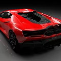 Red Lamborghini Sports Car With Aerodynamic Body Design