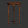 Classic Wooden Side Table With Round Tabletop And Three Carved Legs