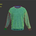Comfortable Teal Sweater With Geometric Pattern For Casual Everyday Wear