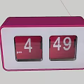 Public Facility Pink Flip Clock With Digital Time Display And PM Indicator