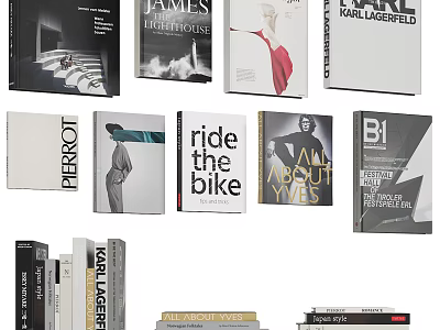 Fashion and Design Books Magazines with Diverse Covers and Various Artistic Styles 3d model