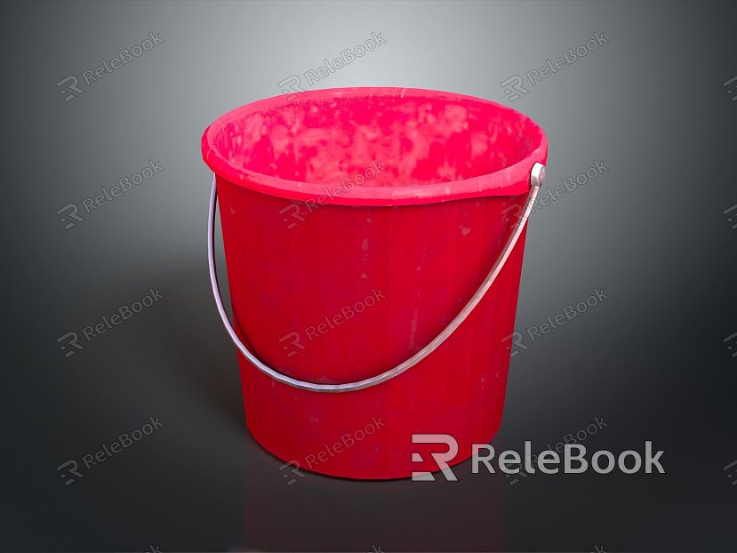 Plastic bucket big trash can bucket pot container realistic model