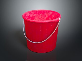 Plastic bucket big trash can bucket pot container realistic 3d model