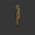 Medieval Full Body Metallic Armor With Gold Blue Accents And Detailed Design