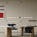 Modern Dining Table Set With Marble Top Brass Legs Black Chairs And Linear Pendant Light