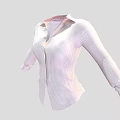 Pink And White Striped Collared Long Sleeved Shirt With Buttoned Front And Cuffed Sleeves