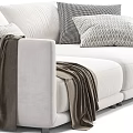 Modern Two Seater Sofa With Soft Pillows And Cozy Blanket Color Options