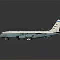 Light Blue US Air Force Aircraft With Four Engines And Reflective Surface