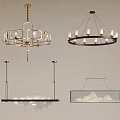 Various Modern Chandelier Designs With Unique Shapes For Home Interior Lighting 3d model