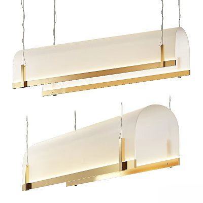 Elegant Modern Chandelier With Gold Metal Frame And White Fabric Shade Design 3d model