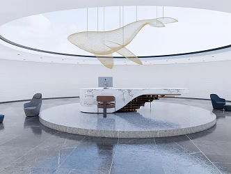 Modern Hall Hotel Lobby 3d model