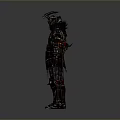 Medieval Warrior Armor With Intricate Metal Details And Spiked Helmet