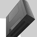 Sleek Black Desktop PC Case With Ventilation Grilles And Front Panel Ports 3d model