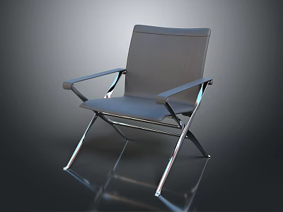 Modern Gray Leisure Chair With Metal Frame And Comfortable Seat Design 3d model