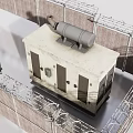 Industrial Telecommunication Tower With Multiple Antennas Base Building And Walls