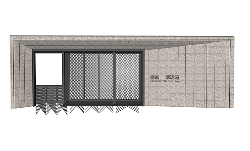 Modern gate entrance 3d model