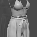 Stylish White Women's Camisole Crop Top With High Waist Bow Belt Shorts Outfit