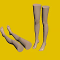 Model Mannequin Legs And Feet In Standing And Lying Positions On Dark Surface