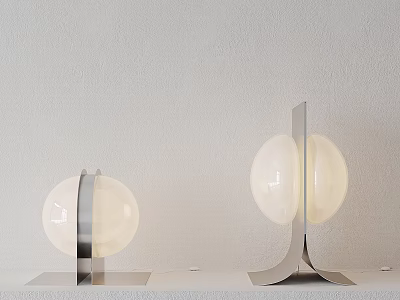 Modern Table Lamp With Spherical Glass Shade And Sleek Metal Base For Home Lighting Decor 3d model