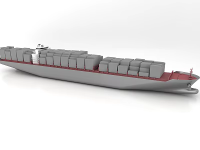 Decorative Ornament Set Featuring Container Ship Model With Multiple Containers 3d model
