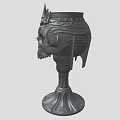 Gothic Style Decorative Lamp With Skull Design Spiked Top And Ornate Base