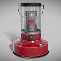 Classic Red Household Heater With Metal Mesh Cover And Stable Base For Home Use