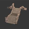 Ancient Stone Bridge Structure With Staircase And Stone Parapets 3d model