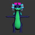 Playful Otter Character With Neon Headphones And Colorful Body Design