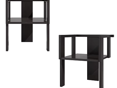 Modern Simple Leisure Chair With Black Wooden Frame And Square Structure 3d model