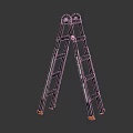 Dark Colored Folding Ladder With Anti Slip Feet And Sturdy Design
