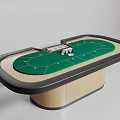 Modern Entertainment Poker Table With Green Felt Surface Wooden Base Game Chips And Playing Cards