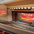 Lecture Hall Stage Lighting Stage Sound Acoustic Board Lecture Hall Seat Lecture Hall School Lecture Hall 3d model