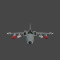 Gray Military Fighter Jet With Mounted Missiles Cockpit Wing And Tail Fin Design