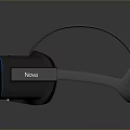 Black VR Headset With Colorful Gradient Lens And Area Brand For Virtual Reality Experience