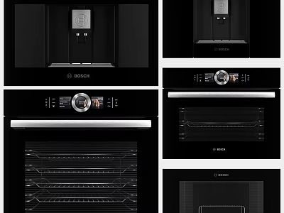Bosch Built In Kitchen Oven With Control Panel And Interior Design Features 3d model