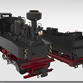 Vintage Black and Red Steam Train Model with Classic Design and Metal Parts