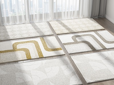 Modern Square Carpet Combo model