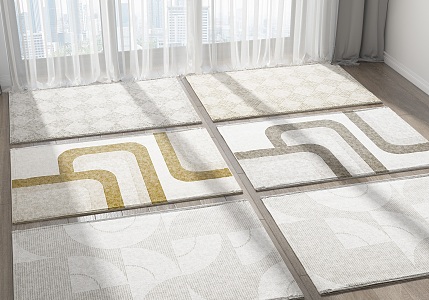 Modern Square Carpet Combo 3d model