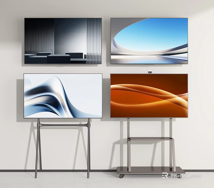 Modern Televisions With Diverse Display Designs 3d model
