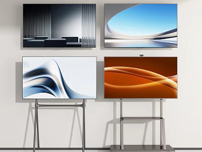 Modern Televisions With Diverse Display Designs 3d model