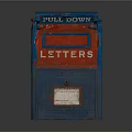 Vintage U.S. Mail Pull Down Letter Box With Red Letters And Blue Body