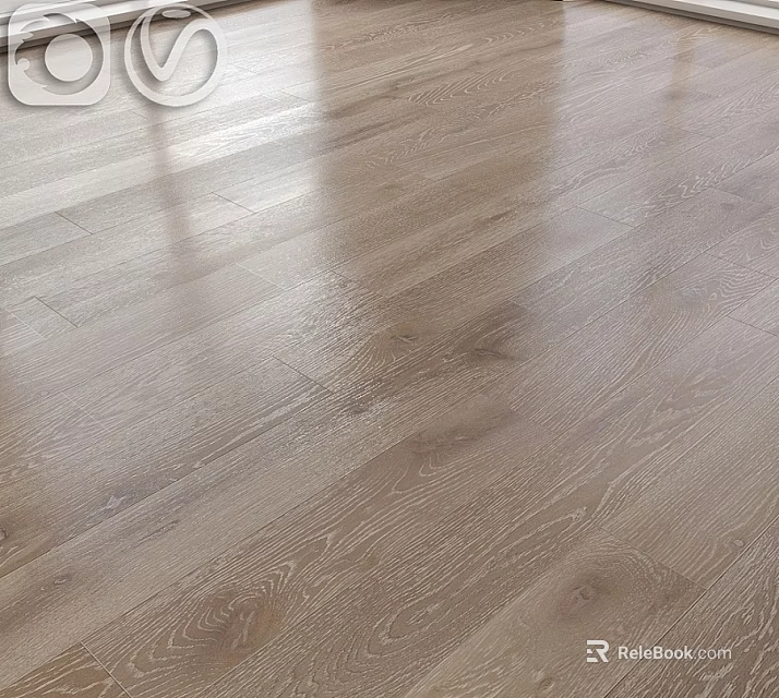 Light Brown Wooden Flooring With Natural Texture And Glossy Surface 3d model 