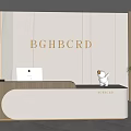 Company Front Desk Beauty Salon Front Desk Simple Front Desk Image Wall 3d model
