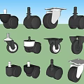 Durable Commercial Equipment Casters Multiple Types For Heavy Duty Applications 3d model