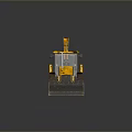 Yellow Backhoe Loader With Front Loader Bucket And Rear Excavator Arm